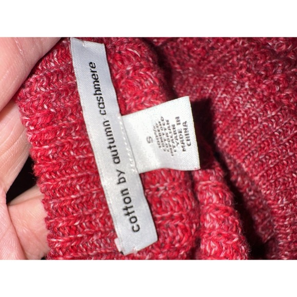 Cotton By Autumn Cashmere Tweed Distressed Scallop Shaker In Salsa Size S - Picture 9 of 11